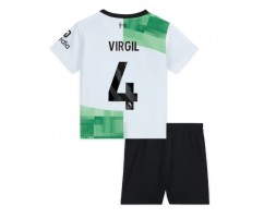 Liverpool Virgil van Dijk #4 Bortatröja Barn 2023-24 Kortärmad (+ korta byxor)